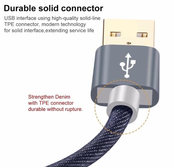 USB Slitstark Snabbladdningskabel 100cm (Lightning) Blå Blå