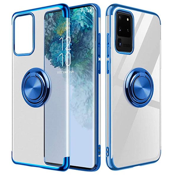 Samsung Galaxy S20 Ultra - Silikonskal med Ringhållare Svart