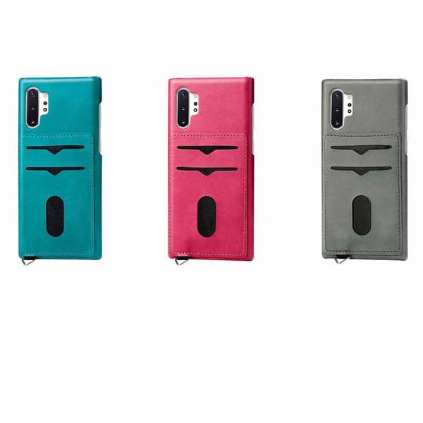 Samsung Galaxy Note10+ - Professionellt Skal med Kortfack LEMAN Rosa Rosa