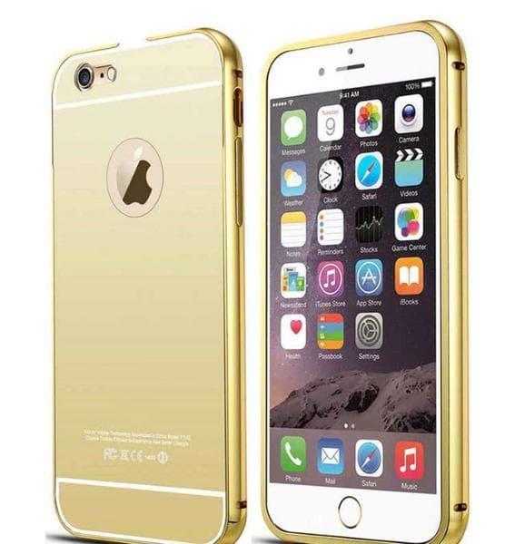 iPhone 6/6S - Elegant skal fr�n LEMAN (ram i Aluminium) Silver Silver/Grå