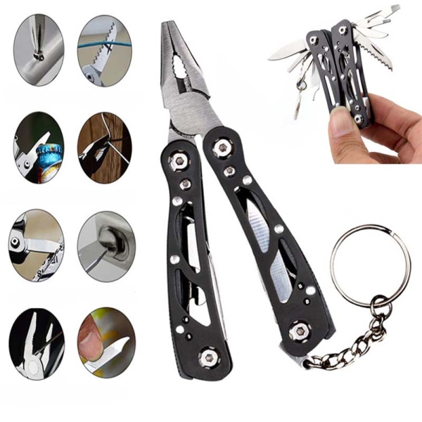 9 i 1 Multifunktionell Verktygs Set / Fickkniv Silver