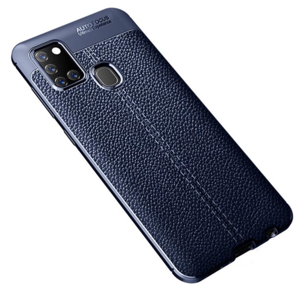 Samsung Galaxy A21S - Litchi-Design Skal Mörkblå