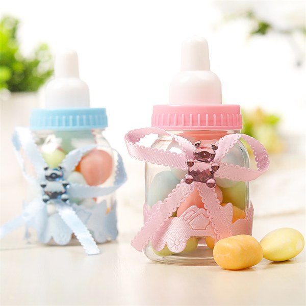 Mini Baby Flaska Doppresent Babyshower Rosa