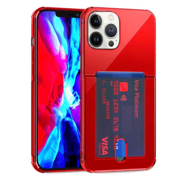 iPhone 13 Pro Max - Skal med Korthållare Orange