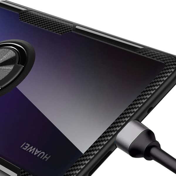 Huawei P30 Pro - Stilsäkert Hybridskal med Ringhållare (LEMAN) Blå/Blå