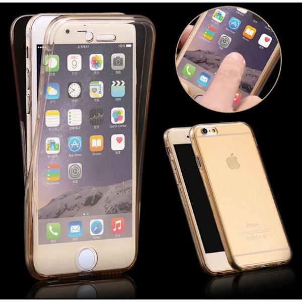 Dubbelsidigt Silikonfodral med TOUCHFUNKTION till iPhone 8 Guld