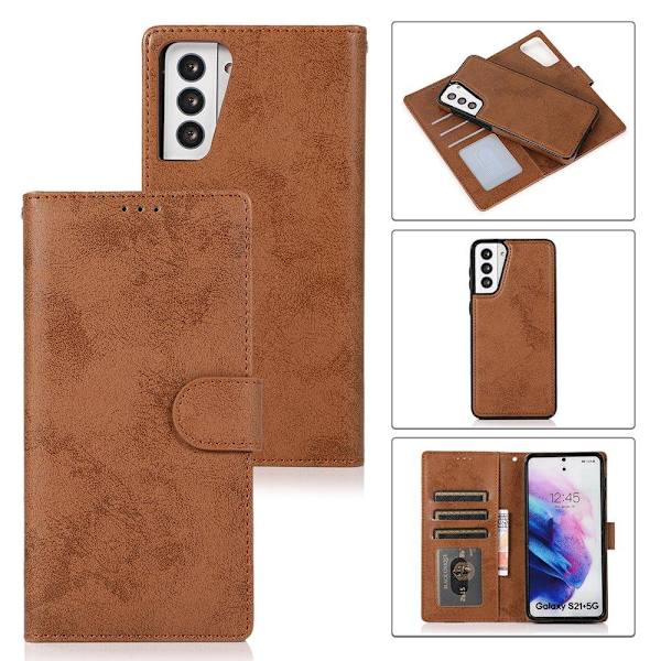 Samsung Galaxy S21 - LEMAN Wallet etui Brun