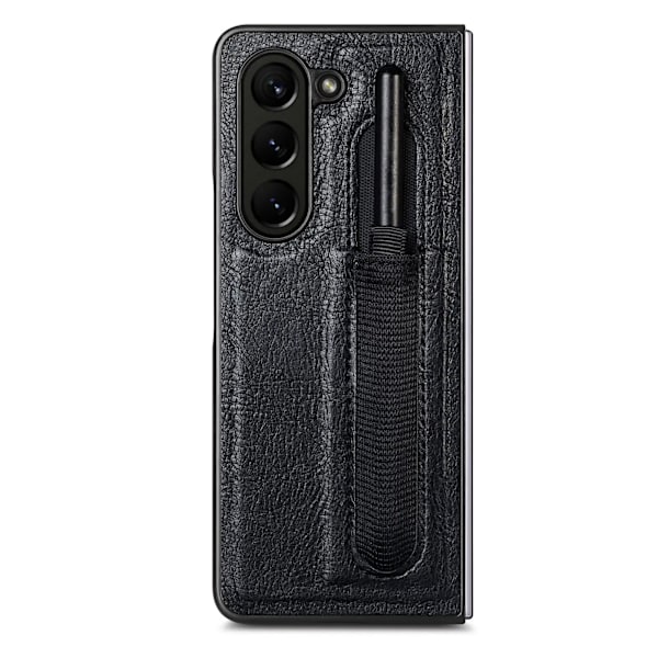 Läderfodral med pennhållare för Samsung Galaxy Z Fold 5 Brun