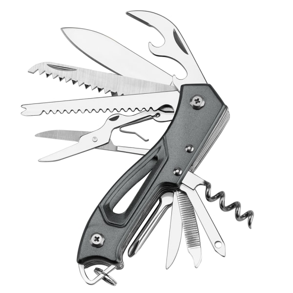 Multifunktionell 14-1 Fickkniv Swiss Army Knife Svart