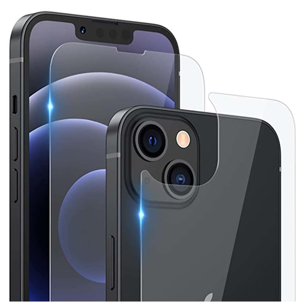 2-PACK iPhone 14 Fram- & Baksida Skärmskydd 0,3mm Transparent