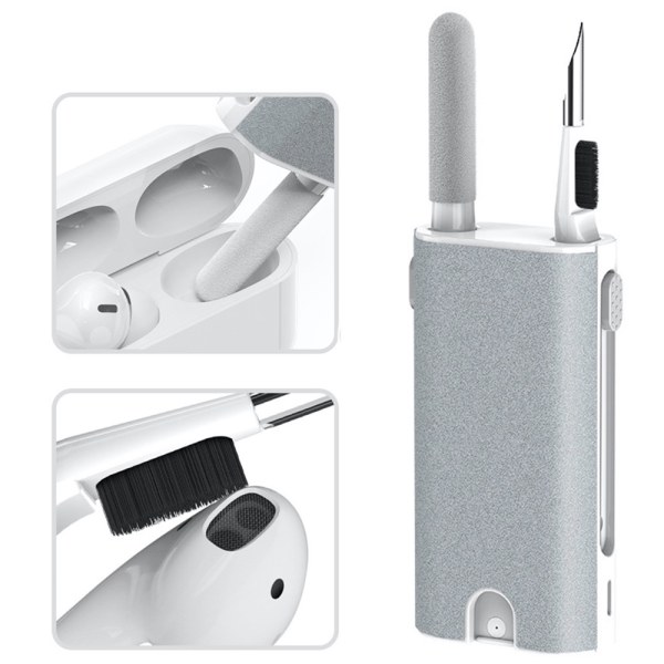 Multifunktionell 5in1 Rengöringskit Airpods Dator Grå