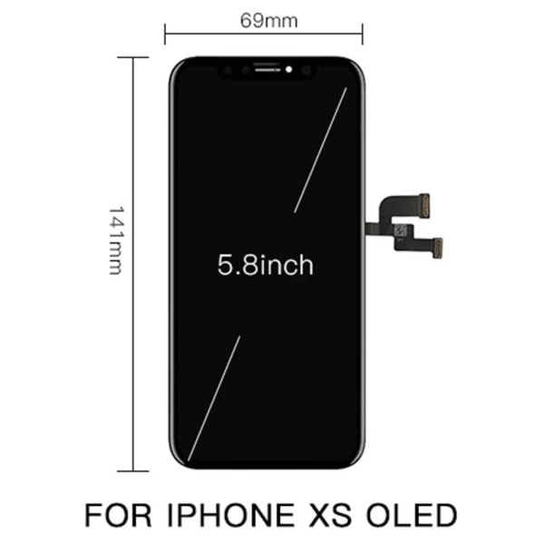 iPhone XS OLED LCD & Pekskärm Digitizer AAA+++ Svart