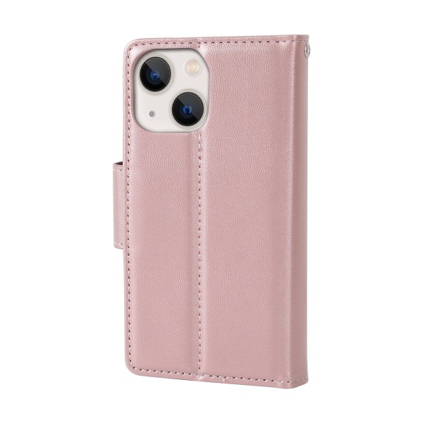 exklusiv 2-1 plånboksfodral för iPhone 15 Rosa guld