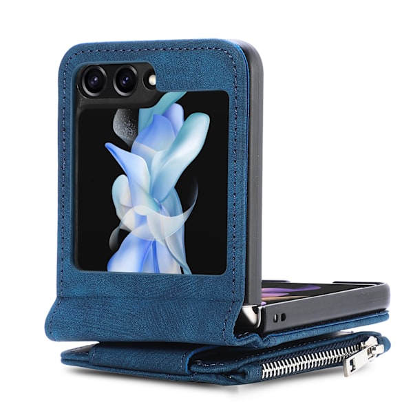Galaxy Z Flip 5 5G - 2 in 1 Lompakkokotelo korttipaikoilla Marine blue