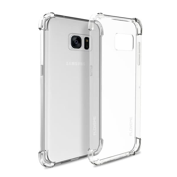 GALAXY S7 EDGE - Effektfullt Silikonskal extra tjocka hörn Genomskinlig