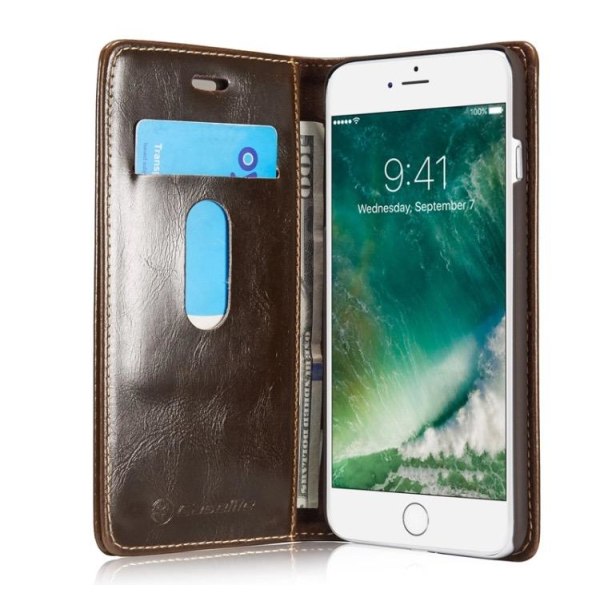 Elegant Pl�nboksfodral i L�der f�r iPHONE 7 fr�n CASEME Vit