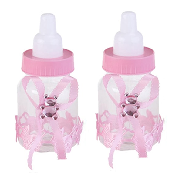 Mini Baby Flaska Doppresent Babyshower Rosa