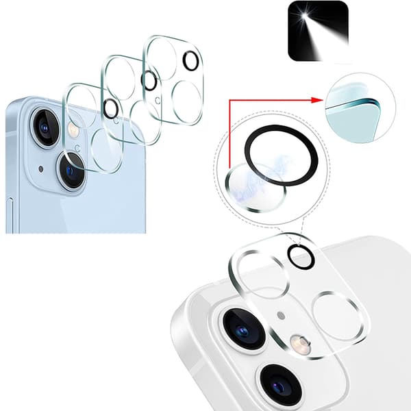2-PACK iPhone 14 Plus - Näytönsuoja + Kameran linssisuoja HD 0,3mm Transparent