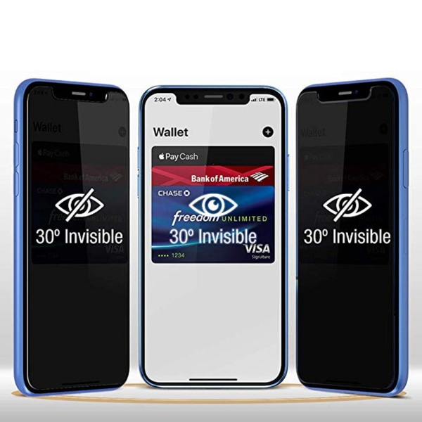 iPhone XS Max 2-PACK Anti-Spy Skjermbeskytter 9H Skjermtilpasning Svart