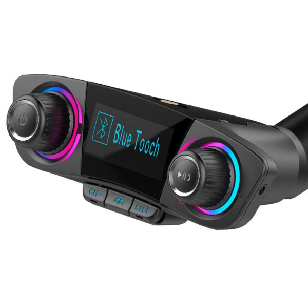 Bluetooth 5.0 FM Transmitter Modulator Stereo Svart Svart
