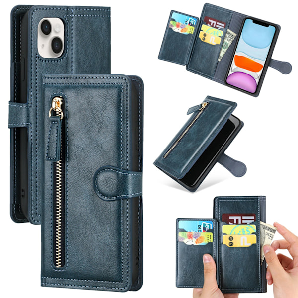 iPhone 13 - Lyxigt Wallet Case med Kortplatser Svart