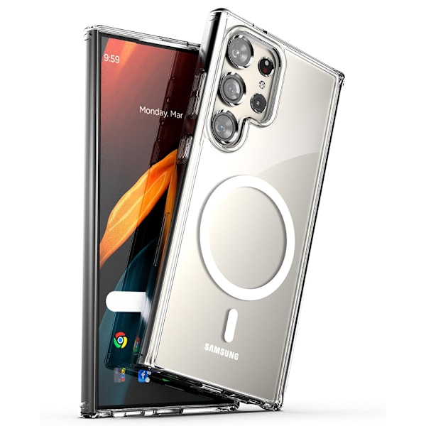 Galaxy S22 ULTRA - Magneettinen langaton latauskotelo iskunkestävällä Transparent