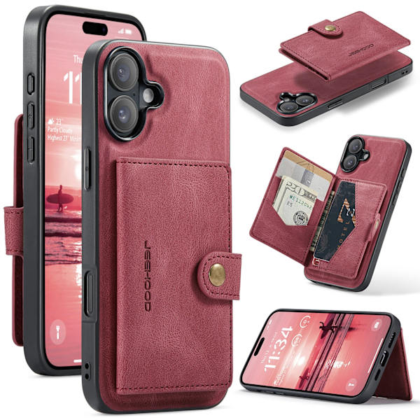 iPhone 16 Plus - Premiumskydd med Magnetiskt Kortfacksskal Grön