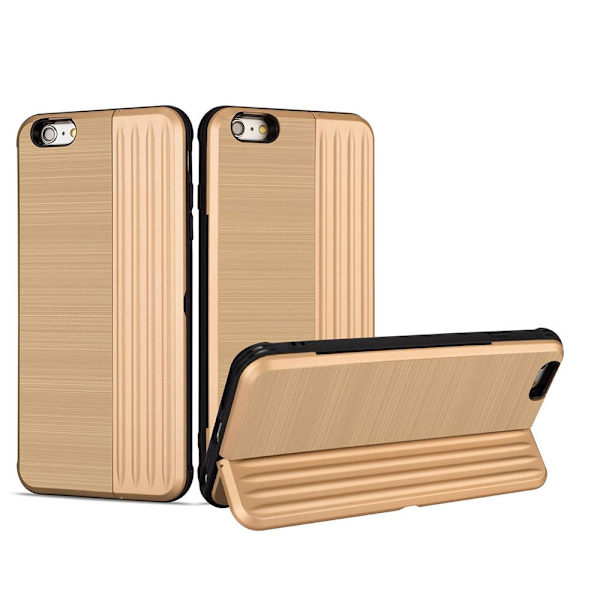 Klassiskt Skal med korthållare från LEMAN - iPhone 6/6S Plus Guld Guld