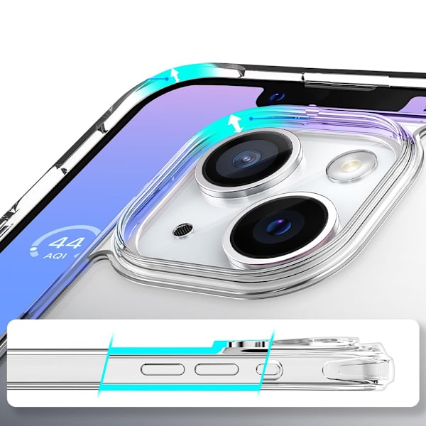 iPhone 15 PLUS - Stötdämpande Skyddande Silikonskal Genomskinlig Transparent