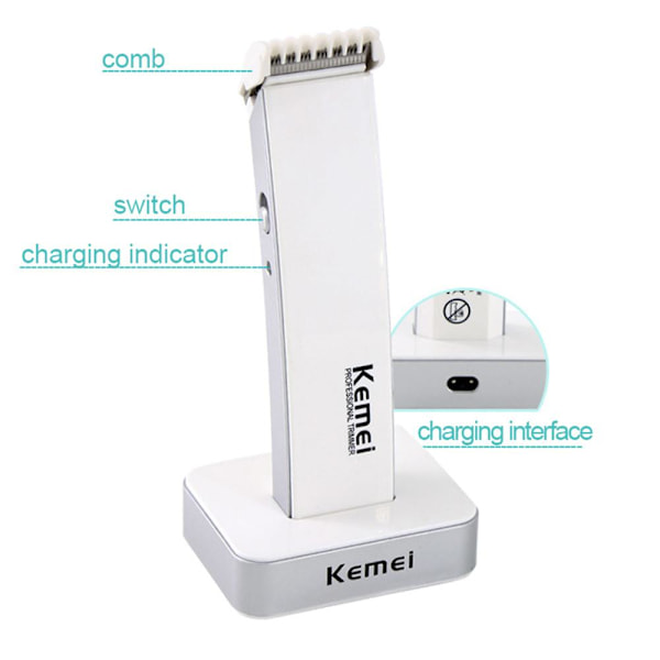 Kemei KM 619 Rakapparat Svart Svart