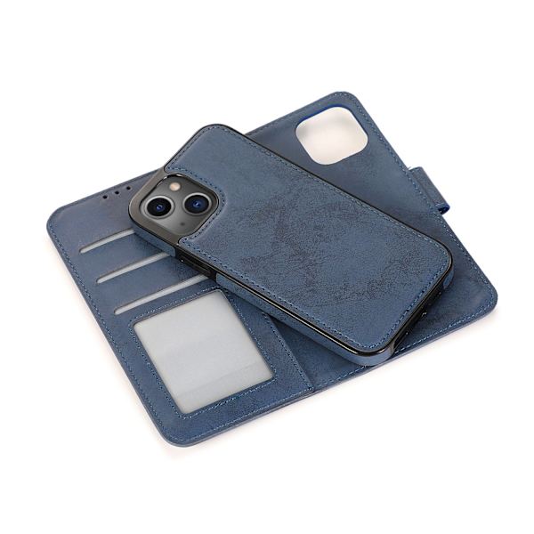 iPhone 15 Plus - Lompakkokotelo PU-nahasta, jossa 3 korttipaikkaa Red