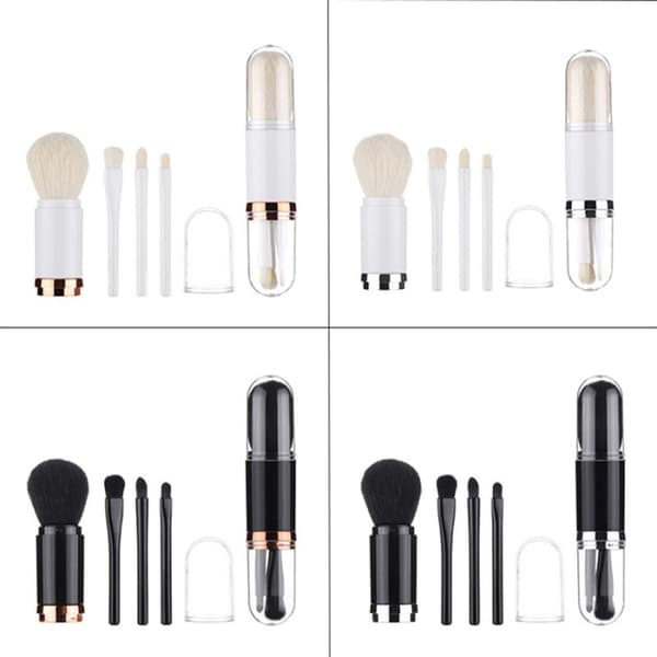 4in1 Makeup Borstset Läppblandning / Ögonskuggor Svart/Silver