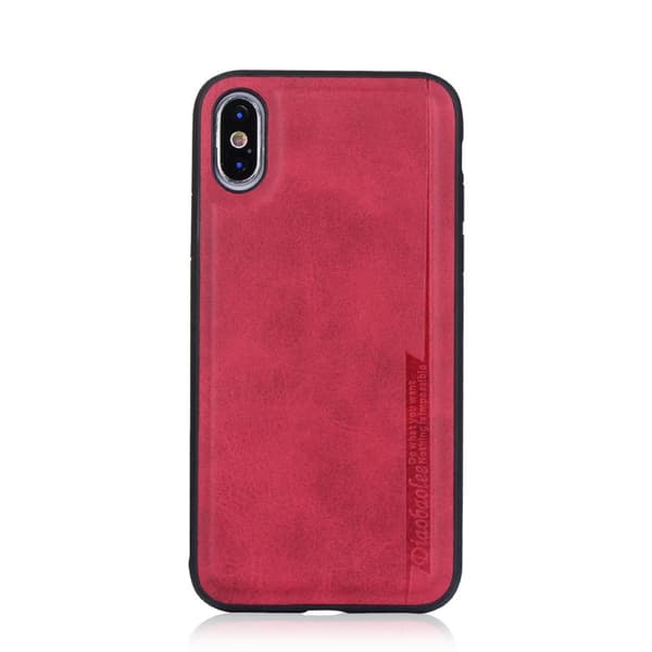 iPhone XS MAX - Stötdämpande PU-Läder Skal Röd