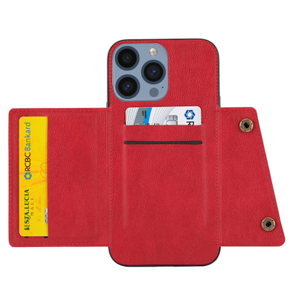 iPhone 16 Pro Max - Retro Skal med Korthållare Svart