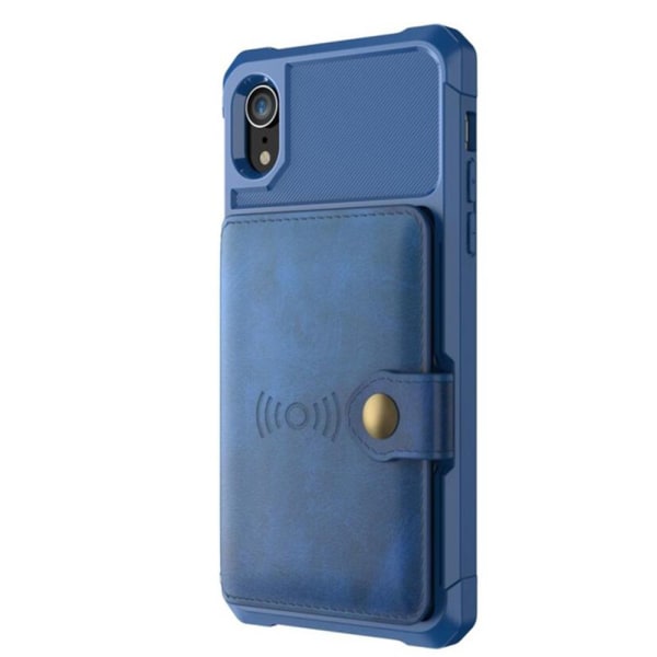 iPhone XR - Eksklusivt beskyttelsescover med kortrum Blå