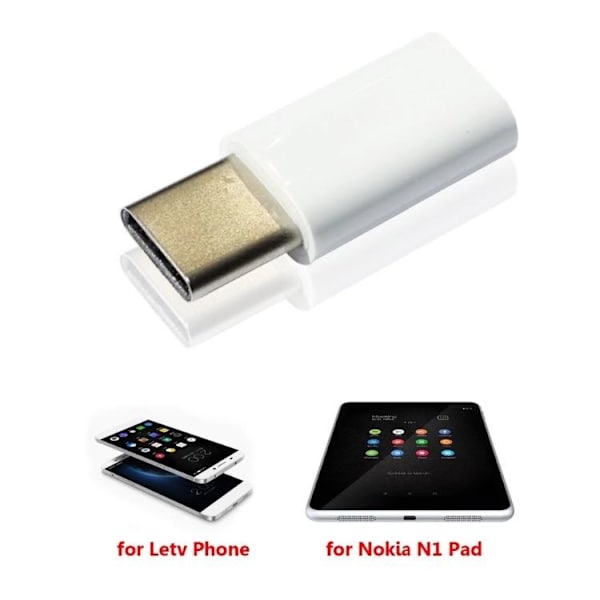 Nya USB 3.1 Typ-C hane till Micro USB hona Adapter Converter Vit