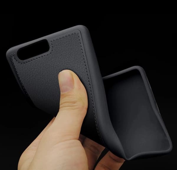 Huawei P10 PLUS - Stilrent silikonskal med läder (NAKOBEE) Vit