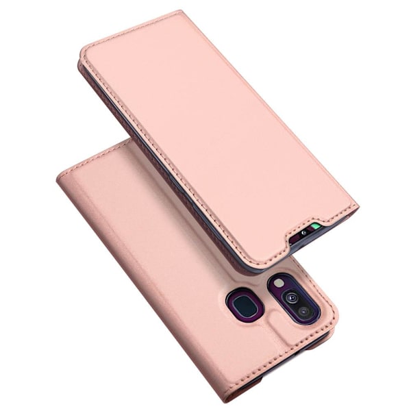 Samsung Galaxy A40 - Stilrent Praktiskt Plånboksfodral Guld Guld