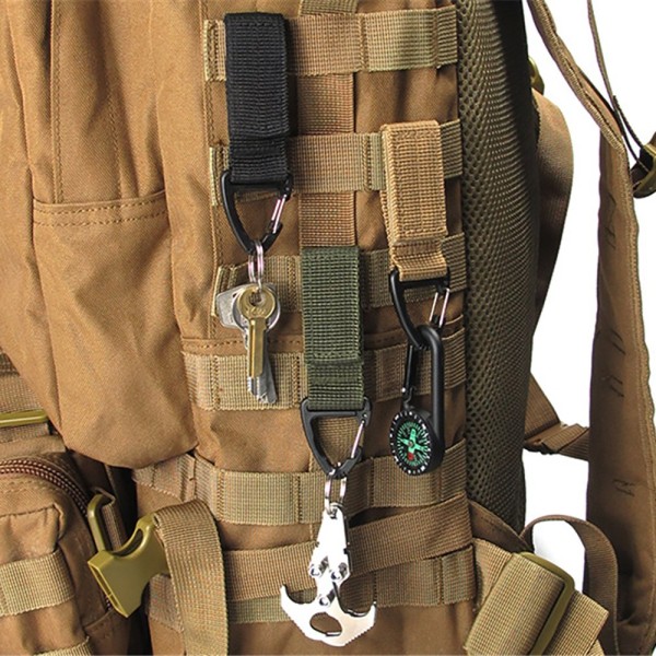 Taktisk Nyckelkrok Ryggsäck Webbing MOLLE Khaki