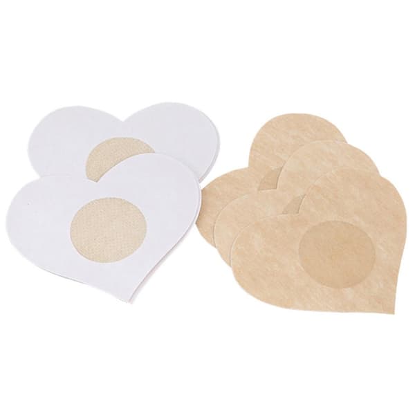 Självhäftande Eleganta Nipple Covers 5 Par Beige Hjärta