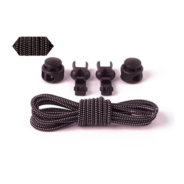 Snørebånd (Elastisk) 100cm - Holdbar Brun med Vita streck