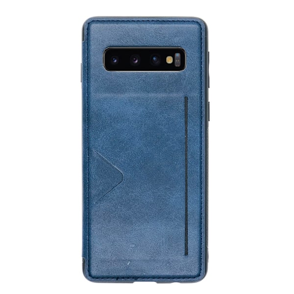 Samsung Galaxy S10 Plus - Praktiskt Skyddande Skal Kortfack Brun