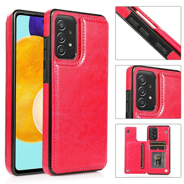 Samsung Galaxy A52 - NKOBEE Etui med kortholder Rosaröd