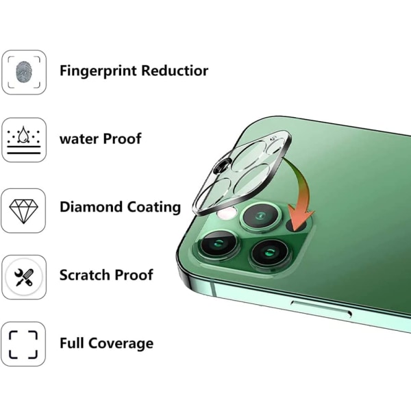 2-PACK iPhone 14 Pro Standard HD 0,3 mm -kameran linssisuojus Transparent