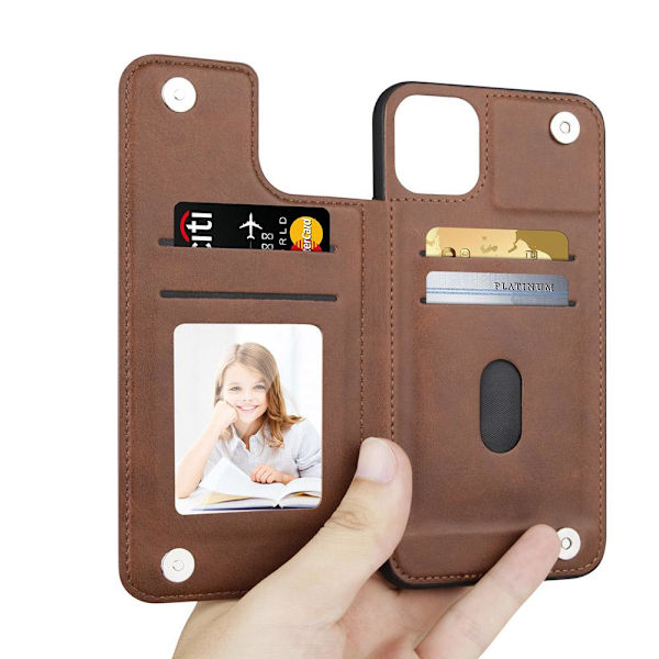 iPhone 11 - Eksklusivt Hanman-cover med kortrum Brun