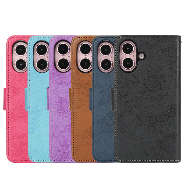 iPhone 16-fodral - Praktiskt med Kortfack och Ställfunktion Rosa