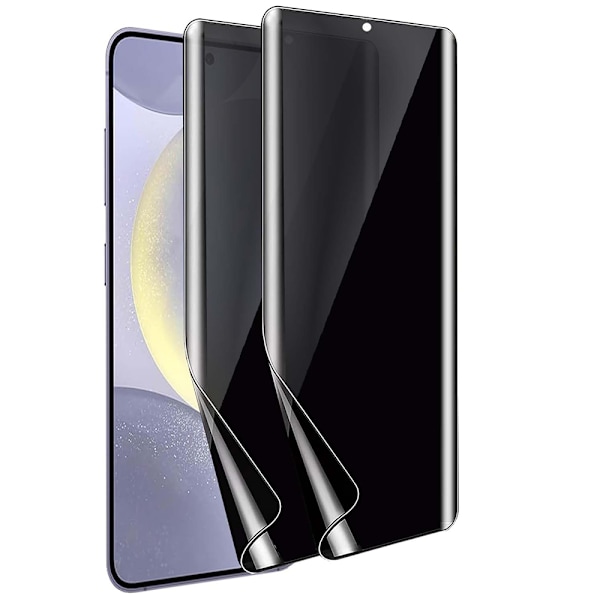 Samsung Galaxy S24 Ultra Integritetsskyddande Hydrogel Mjuk skärmskydd Transparent, Svart Ram