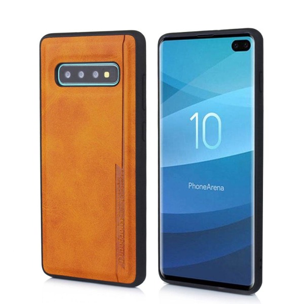 Samsung Galaxy S10 Plus - Stilrent Skal i PU-Läder (DIAOBAOLEE) Ljusbrun