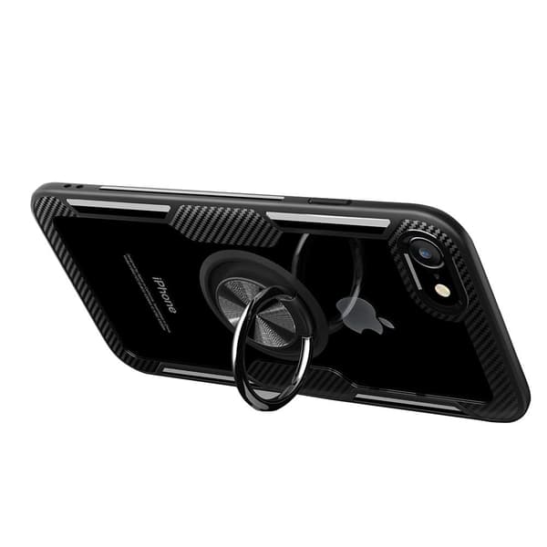 iPhone 6/6S PLUS - Stilrent Skal med Ringhållare (LEMAN) Svart/Silver