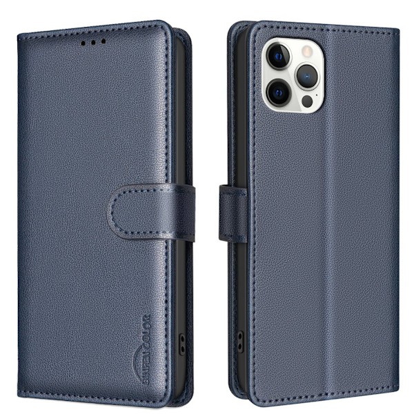 iPhone 14 Pro Max  RFID-skyddat Plånboksfodral i Läder Röd